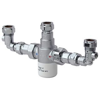 BRISTAN 15mm THERMOSTATIC MIXING VALVE WITH ISOLATION ELBOWS