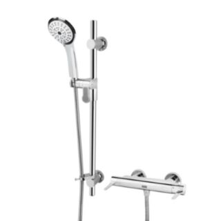 BRISTAN DESIGN UTILITY LEVER BAR MIXER WITH ADJUSTABLE RISER KIT AND FAST FIT WALL FIXINGS