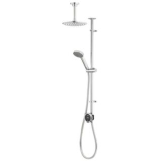 AQUALISA QUARTZ TOUCH SMART DIGITAL SHOWER EXPOSED WITH ADJUSTABLE HEAD AND FIXED CEILING HEADS GRAVITY PUMPED
