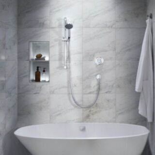 AQUALISA QUARTZ CLASSIC SMART DIGITAL SHOWER CONCEALED WITH ADJUSTABLE HEAD AND BATH FILL GRAVITY PUMPED