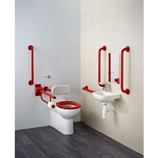 CONTOUR 21+ DOC M BACK-TO-WALL PACK WITH RED RAILS AND RED SEAT R/H