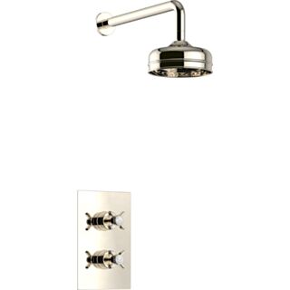 HERITAGE DAWLISH RECESSED SHOWER WITH PREMIUM FIXED HEAD KIT VINTAGE GOLD