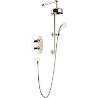 HERITAGE HARTLEBURY RECESSED SHOWER WITH PREMIUM FIXED HEAD AND FLEXIBLE RISER KITS - VINTAGE GOLD