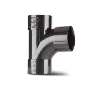 POLYPIPE 40MM SOLV-WELD ABS 92.5 DEGREE SWEPT TEE BLACK - WS22B